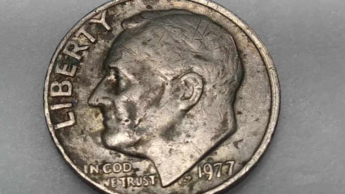 Moneda de 10 centavos de 1977 