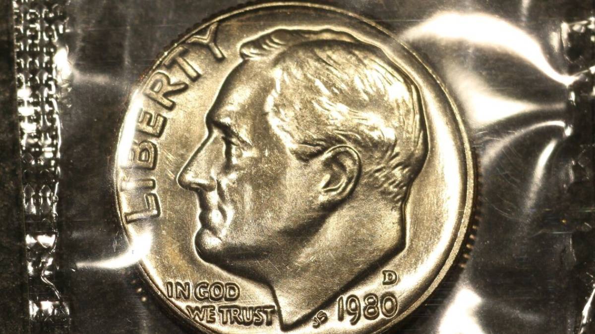 Conoce el precio de la moneda de 10 centavos de Roosevelt Dime 1980 en EE.UU. 