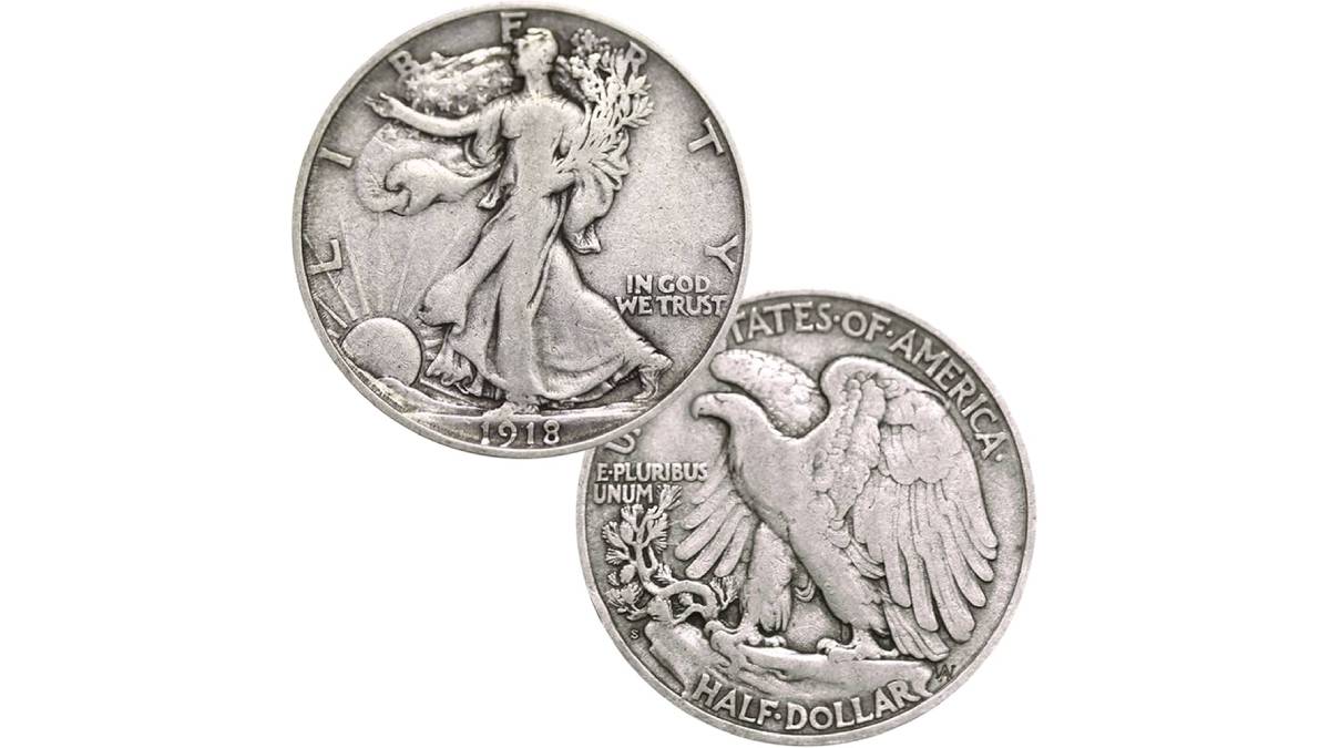 La moneda de 50 centavos "Walking Liberty" es muy fácil de identificar 