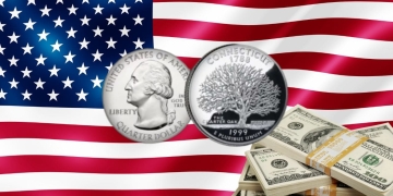 Moneda 25 centavos Connecticut