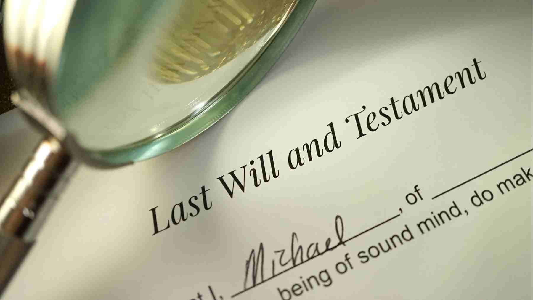 Documentos legales testamentarios EEUU