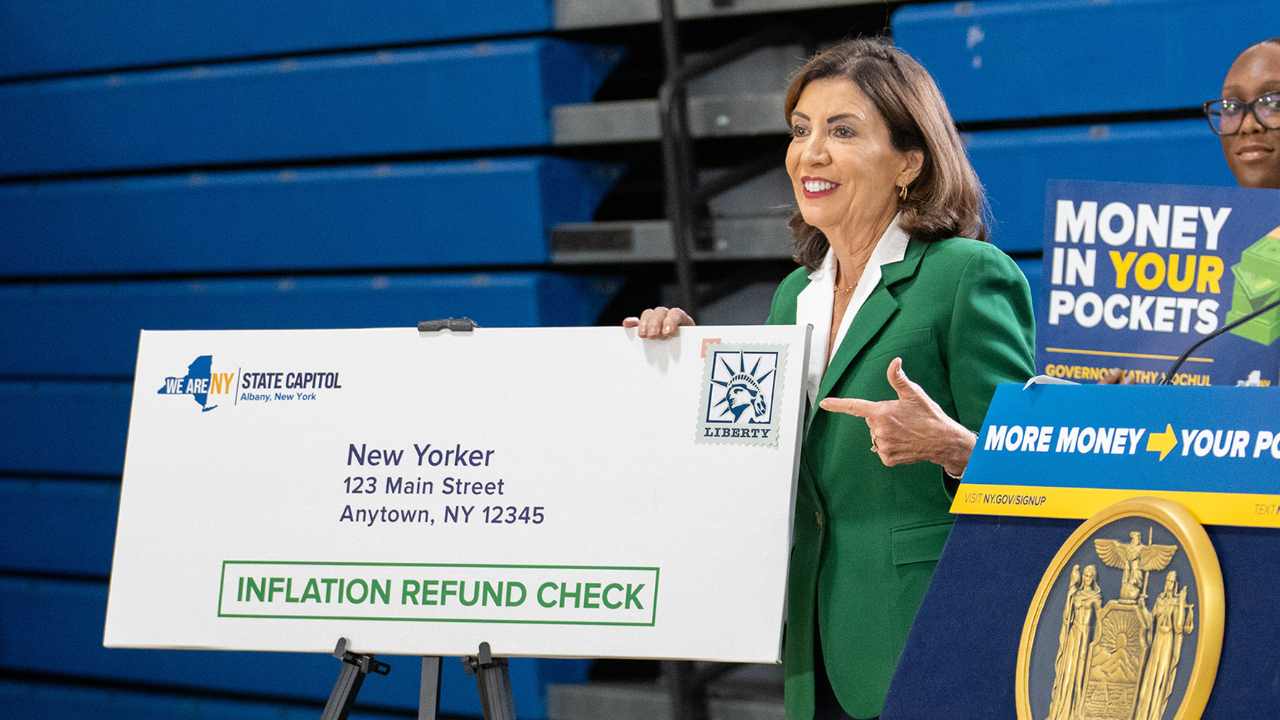 "Inflation Refund checks are on the way for more than eight million New Yorkers," said Governor Kathy Hochul