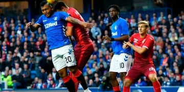 No hubo gol pero sí festejo de Alfredo Morelos en la Europa League