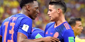 Lo decía James Rodríguez sobre Yerry Mina: «Va ser uno de los mejores centrales del mundo»