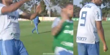 ¡Tranquilo, Miguel Borja! Un sub-20 de Palmeiras lo sacó de casillas