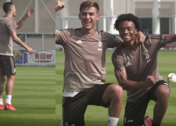 El reto que Cuadrado y Dybala le ganaron a Cristiano Ronaldo en un entrenamiento