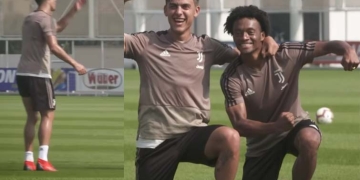 El reto que Cuadrado y Dybala le ganaron a Cristiano Ronaldo en un entrenamiento