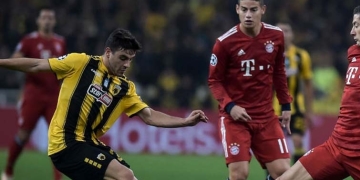 Lo que pasó con James Rodríguez en la Champions League ante AEK Atenas