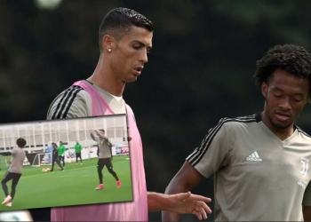 Eso pasa cuando entrenan juntos Juan Guillermo Cuadrado y Cristiano Ronaldo