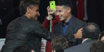 James Rodríguez y otras estrellas en las tribunas del Bernabéu para la final de la Libertadores
