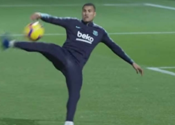 ¡Golazo de Jeison Murillo en su primer entrenamiento con el Barcelona!