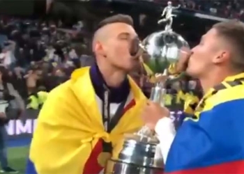 Así fue el festejo de Quintero y Borré con River Plate en el Santiago Bernabéu