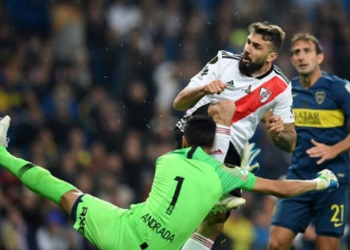 Lucas Pratto marcó el 1-1 en la final de la Copa Libertadores