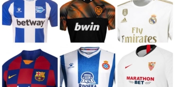 Todas las camisetas de la liga española temporada 2019/2020