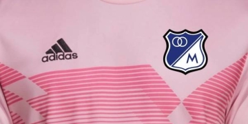 Camiseta de Millonarios color rosa, edición adidas 70 años