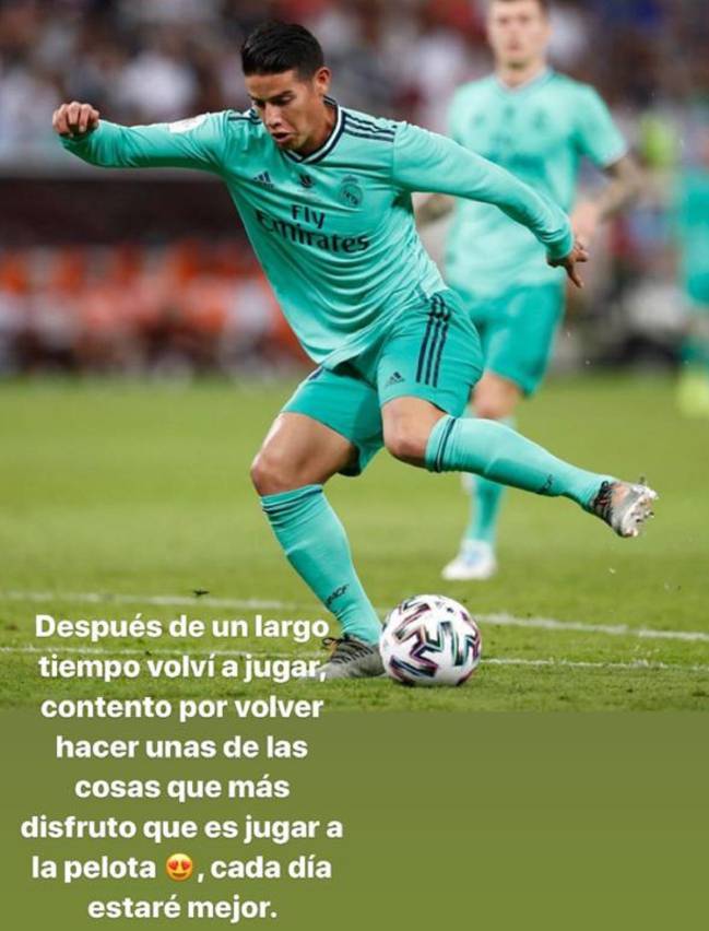 James Rodriguez mensaje regreso Instagram