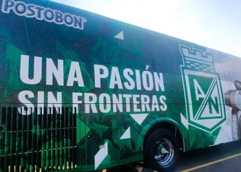 Atlético Nacional presentó el nuevo diseño de su bus