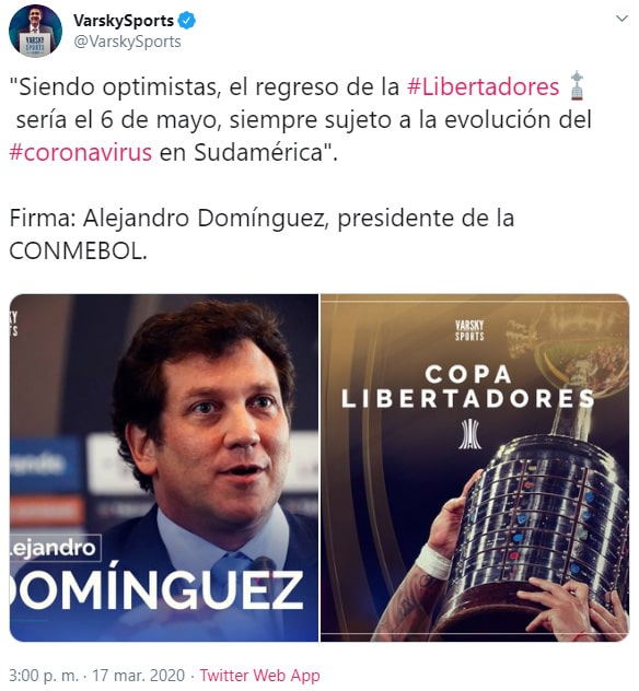 Alejandro Domínguez, Copa Libertadores 2020, reanudación