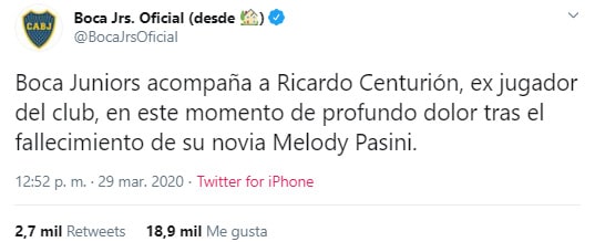 Melody Pasini, Ricardo Centurión, Boca Juniors