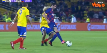 ¡Planchazo del Pibe Valderrama a leyenda del Barcelona!