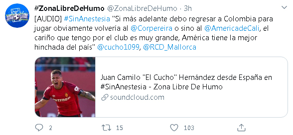 Cucho Hernández América de Cali