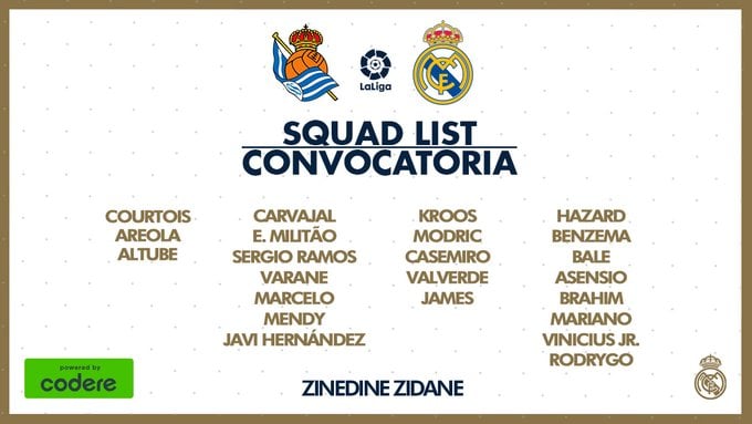James Rodríguez, convocado, Real Sociedad vs. Real Madrid, LaLiga 2019-20
