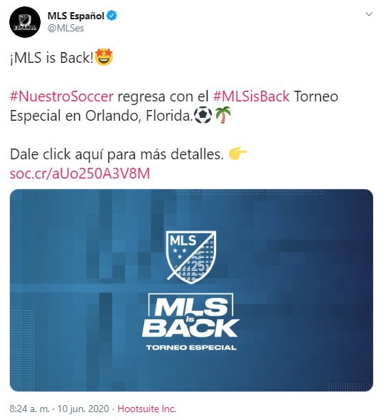 MLS 2020, Major League Soccer 2020, comunicado