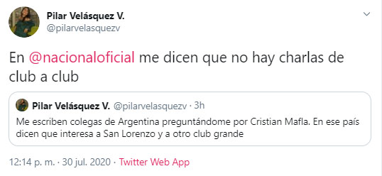 Christian Mafla, Atlético Nacional, San Lorenzo, Pilar Velásquez