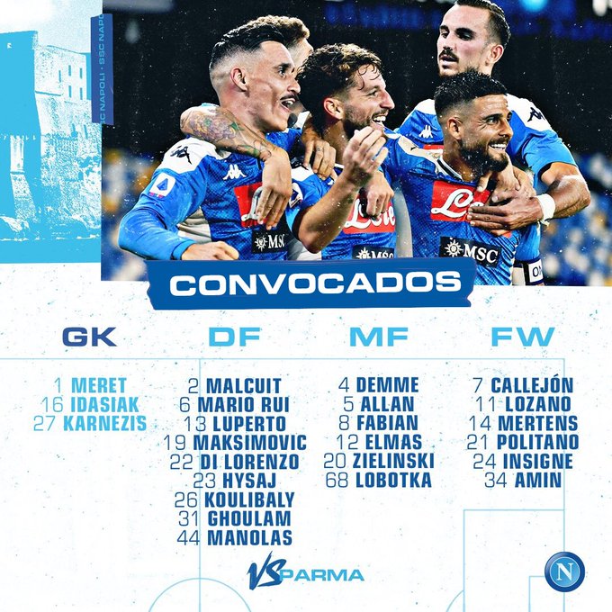David Ospina, Parma vs. Napoli, Serie A 2019-20, convocatoria