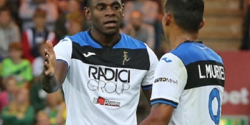 Duván Zapata y Luis Muriel, quintos en la tabla de goleadores de la Serie A 2019-20