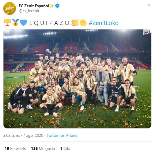 Wilmar Barrios, Zenit, título, Supercopa de Rusia 2020, celebración (1)