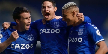 Crystal Palace vs. Everton, con James Rodríguez de titular