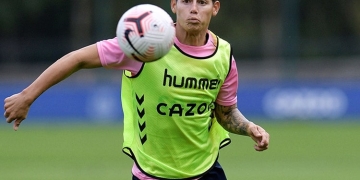 Descanso para James Rodríguez en Fleetwood Town vs. Everton FC