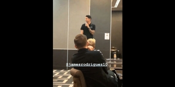 James Rodríguez cantó en la concentración del Everton FC
