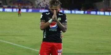 América de Cali: el festejo de Duván Vergara en el gol a Junior