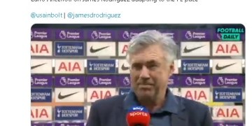 James Rodríguez, Ancelotti y la respuesta mencionando a Usain Bolt