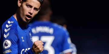 El clásico contra el Liverpool, siguiente reto de James Rodríguez y el Everton