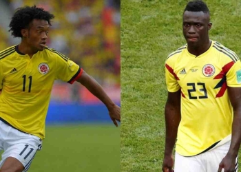 El beso de Cuadrado a Dávinson Sánchez