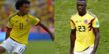 El beso de Cuadrado a Dávinson Sánchez