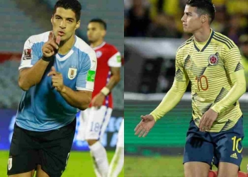 Oficial las alineaciones titulares de Colombia y Uruguay