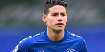 James Rodríguez, baja del Everton en lo que resta del año