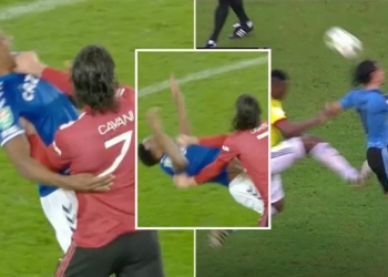 Yerry Mina y Édinson Cavani, un duelo con historia