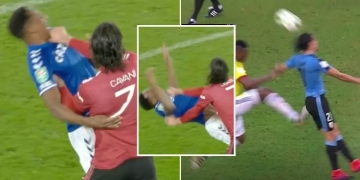 Yerry Mina y Édinson Cavani, un duelo con historia