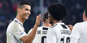 El baile de celebración de Cuadrado y Cristiano