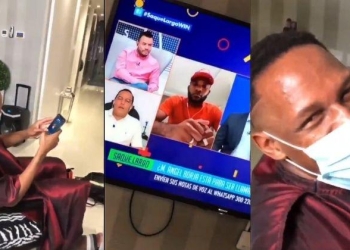 La saboteada de Yerry Mina a Miguel Borja en una entrevista en vivo de Win Sports