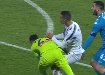 ¡El choque entre Cristiano Ronaldo y David Ospina!