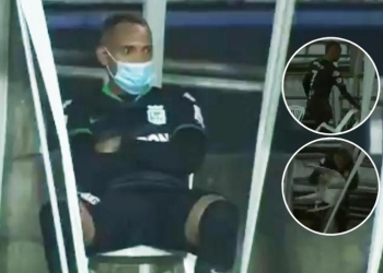 Jarlan Barrera y su furiosa reacción al ser el primer cambio de Atlético Nacional