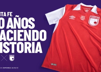 Umbro dio a conocer la camiseta conmemorativa de Santa Fe por sus 80 años de historia