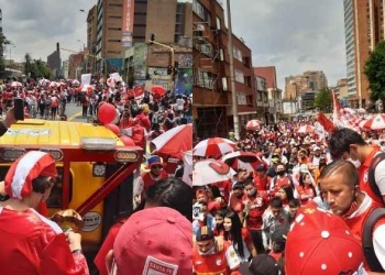¡Los 80 del león! centenares de hinchas de Santa Fe celebran en la carrera séptima