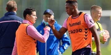 James Rodríguez contó detalles de su relación con Yerry Mina en Everton: "Es muy curioso"
